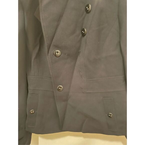 Flawed Calvin Klein black blazer button jacket size 8 petite - Picture 6 of 15